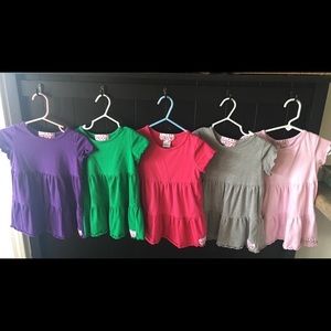 LOT OF 5 RUFFLE GIRL SHIRTS SIZE 3